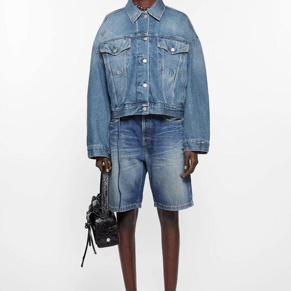 ACNE STUDIOS Morris Denim Trucker Jacket Relaxed Cropped Fit 34 - Picture 6 of 9